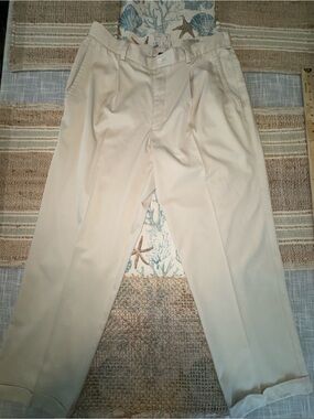 Nike Fit Dry Golf Pants Men's 34 x 29 Pleated Light Khaki Performance